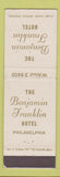 Matchbook Cover - Benjamin Franklin Hotel Philadelphia PA
