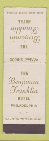 Matchbook Cover - Benjamin Franklin Hotel Philadelphia PA