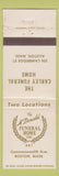 Matchbook Cover - McDonald Funeral Home Boston MA Allston