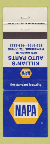 Matchbook Cover - NAPA Auto Parts Killian's Hempstead TX