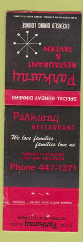 Matchbook Cover - Parkway Restaurant Tavern Canada