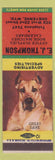 Matchbook Cover - EJ Thompson Office Supply printing Cheyenne WY Great Dane