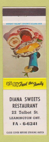 Matchbook Cover - Diana Sweets Restaurant Leamington ON