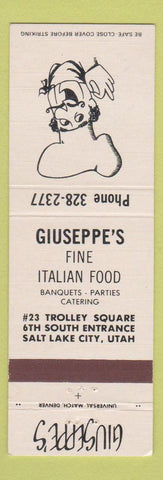 Matchbook Cover - Giuseppe's Italian Restaurant Salt Lake City UT