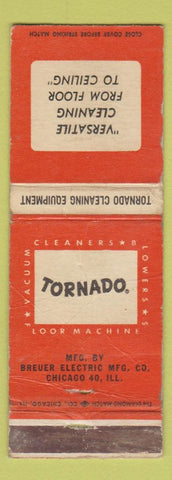 Matchbook Cover - Tornado Cleaning Breuer Electric Chicago IL Vacuum WORN