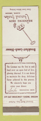 Matchbook Cover - Branding Iron Charcoal Broiler Eugene OR