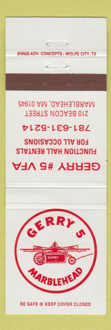 Matchbook Cover - Gerry 5 Marblehead MA