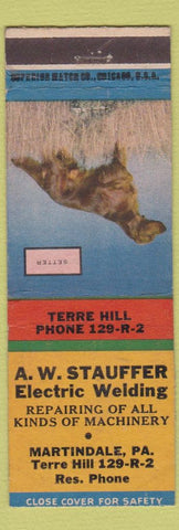 Matchbook Cover - AW Stauffer Electric Welding Martindale PA Setter