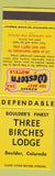 Matchbook Cover - Three Birches Lodge Boulder Colorado