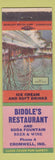 Matchbook Cover - Biddle's Restaurant Cromwell IN Low phone #