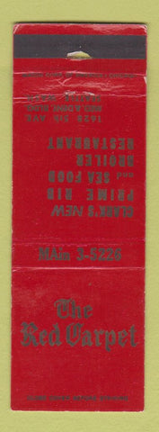 Matchbook Cover - Red Carpet Seattle WA restaurant