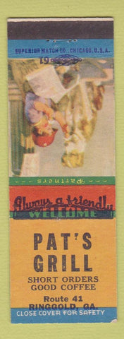 Matchbook Cover - Pat's Grill Ringgold GA