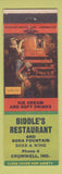 Matchbook Cover - Biddle's Restaurant Cromwell IN Low phone #