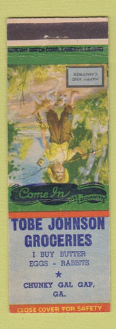 Matchbook Cover - Tobe Johnson Grocery Chunky Gal Gap GA