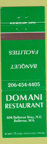 Matchbook Cover - Domani Restaurant Bellevue WA