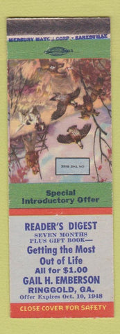 Matchbook Cover - Reader's Digest Magazine Ringgold GA