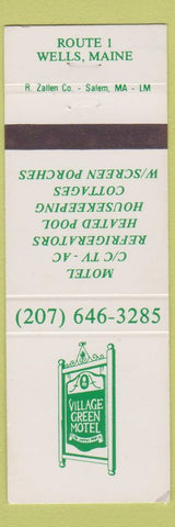 Matchbook Cover - Village Green Motel Wells ME