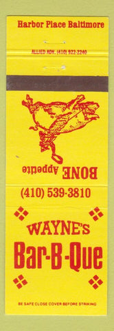 Matchbook Cover - Wayne's BBQ Baltimore MD