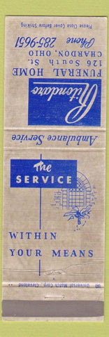 Matchbook Cover - Ritondaro Funeral Home Chardon OH WEAR