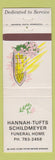 Matchbook Cover - Hannah Tufts Schildmeyer Funeral Home Blanchester OH