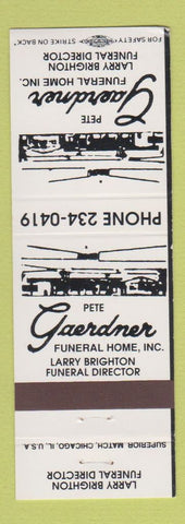 Matchbook Cover - Pete Gaerdner Funeral Home Belleville IL