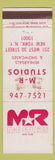 Matchbook Cover - M R Studios New York City WORN STAINED