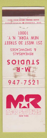 Matchbook Cover - M R Studios New York City WORN STAINED