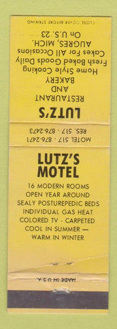 Matchbook Cover - Lutz's Motel Augres MI