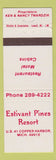 Matchbook Cover - Estivant Pines Resort Copper Harbor MI