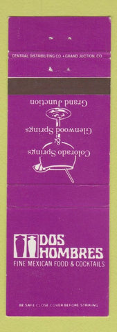 Matchbook Cover - Dos Hombres Mexican Grand Junction Glenwood Springs Colorado