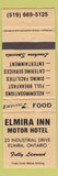 Matchbook Cover - Elmira Inn Motor Hotel Elmira ON WORN