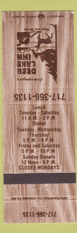 Matchbook Cover - Leibensperger  Deer Lake Inn Orwigsburg PA