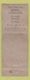 Matchbook Cover - Hotel Constans Blue Earth MN POOR