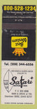 Matchbook Cover - Safari Motor Inn Best Western Boise ID