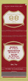 Matchbook Cover - 88 Restaurants Nashua Manchester Salem NH