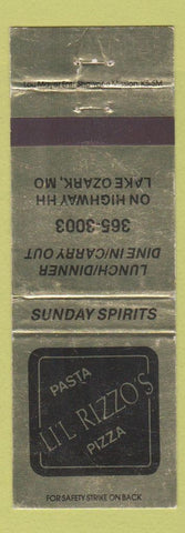 Matchbook Cover - Lil Rizzo's Pasta Pizza Lake Ozark MO WEAR