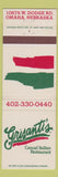 Matchbook Cover - Grisanti's Italian Restaurant Omaha NE