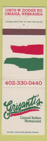Matchbook Cover - Grisanti's Italian Restaurant Omaha NE
