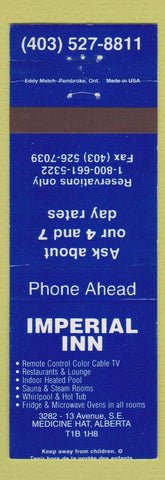 Matchbook Cover - Imperial Inn Medicine Hat AB