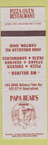Matchbook Cover - Papa Bear's Pizza Canton OH