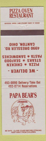 Matchbook Cover - Papa Bear's Pizza Canton OH