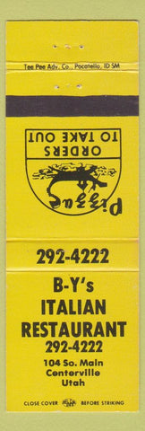 Matchbook Cover - BY's Italian Restaurant Pizza Centerville UT