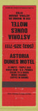 Matchbook Cover - Astoria Dunes Motel Astoria OR