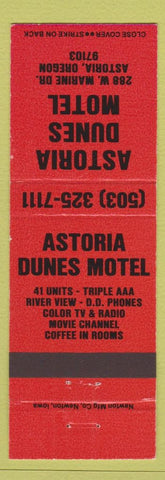 Matchbook Cover - Astoria Dunes Motel Astoria OR