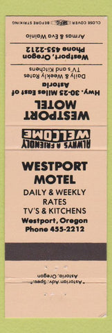 Matchbook Cover - Westport Motel Westport OR