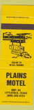 Matchbook Cover - Plains Motel Littlefield TX