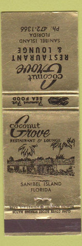 Matchbook Cover - Coconut Grove Restaurant Sanibel Island FL