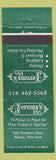 Matchbook Cover - Jeremy's Inn Albany NY