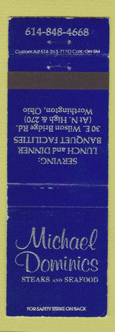 Matchbook Cover - Micheal Dominics Restaurant Worthington OH