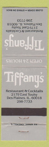 Matchbook Cover - Tiffany's Des Plains IL